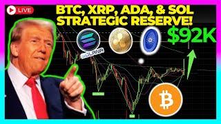 BTC XRP ADA SOL Strategic Reserve Announced! Crypto BULLRUN Back On?! Bitcoin Price Prediction!