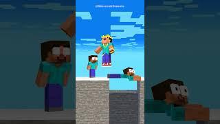 Bridge challenge- Poor Herobrine does a good deed and get rewards #minecraftshorts #fyp