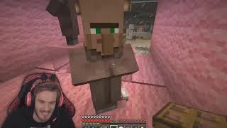 PewDiePie jokes about villager fricking for 13 minutes straight (Minecraft)