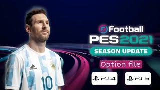PES 2021 | Option File update  2025 - PS4 - PS5 Latest new player transfers