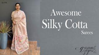 Ep-1088 | Awesome Silky Cotta Sarees Starts @2295/- | Cloud Dzigns #Silkycotta #onlineshopping