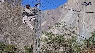 Poor man Hanging in the wire // Electricity // Brave man //  Karakoram Eagles // Hunza //