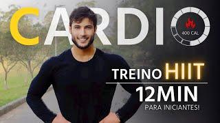 Treino FÁCIL para INICIANTES | HIIT | 400 calorias | EM CASA  | Tabata 12 minutos