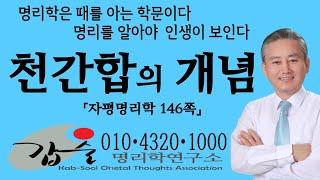 천간합의개념-(자평명리학146쪽)-갑술명리학-안태옥박사 #한국재능연구소 #갑술작명연구소 #갑술만세력 #간합 #유정지합 #부부지합 #합이불합 #합이불화 #상전상극 #후천수 #선천수