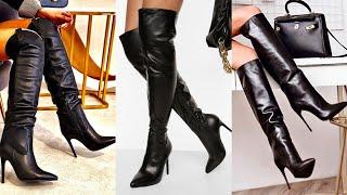 FANTASTIC FOOTWEAR IDEAS FOR WORKING LADIES OF TRENDY LEATHER OVER KNEE HEEL SANDALS DESIGN