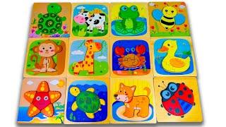 Best Learn Shapes with Animals Shape Matching Puzzle | Preschool Toddler Learning Kids Toy Video