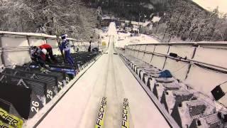 Aus Sicht eines Skispringers: Mit Helmkamera die Schanze hinunter