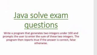 Java Selection Exam questions