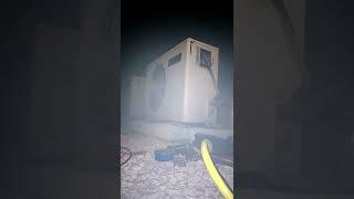 The compressor explosion because it was grounded (Refrigerant 410a)