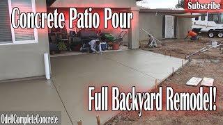 How to Pour a Concrete Patio Full Backyard Remodel!