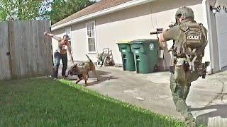 SWAT Officer Shoots Suspect Attempting To Stab Police K-9