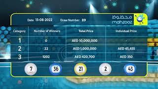 Mahzooz Live Draw - 13 August 2022