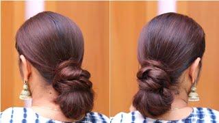 Very Easy & Fine Low Bun Hairstyle By Self For Long Hair | Quick Juda Bun Hairstyle For Ladies #bun