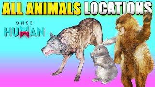 Once Human All Animals Locations with Map (Where to Find Tameable Animals in Once Human)