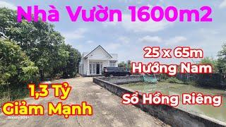 Bán Căn Nhà Vườn Cây Ăn Trái Ao Cá 1600m2 - Có 300m2 Thổ Cư - Sổ Hồng Riêng - Đường 5m Ôtô Tới Nhà