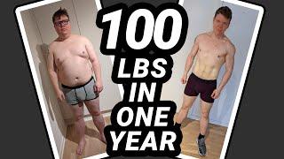 My 1 year body transformation, how I lost 100 lbs and gained muscles!