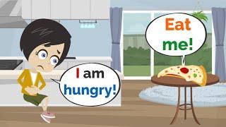 Lisa is FASTING but CRAVES Pizza ... | Basic English conversation | Learn English | Like English