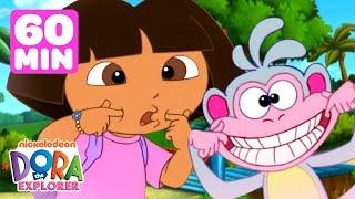 Dora and Boots Make Silly Faces!  1 Hour of Dora the Explorer | Dora & Friends