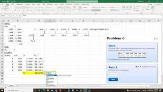 Present Value (PV) of different cash flows on Excel