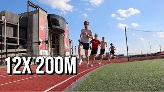 12x 200m Outdoor Track Workout! / Speed Work!