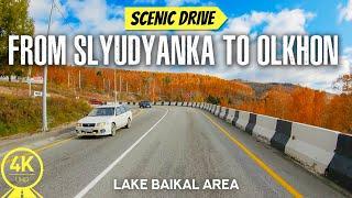 Exploring Roads of Russia - 4K Fall Scenic Drive to Olkhon, Lake Baikal Area for Indoor Cycling