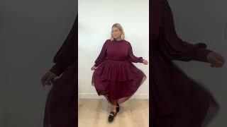 Cosette Midi Dress in Wine Try On in Size 1x - Ivy City Co