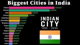 Biggest Cities in India 1950 - 2035 | Population wise