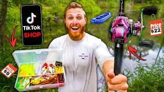 TikTok Shop Gear ONLY Fishing Challenge (Rod, Reel, Line, Lures, Boat)