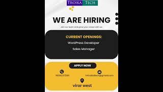 We are hiring in Troika Tech Services