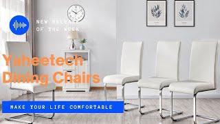 Yaheetech High-Back Faux Leather Dining Chairs #diningchairs