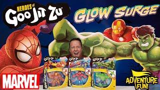 Marvel Heroes of Goo Jit Zu Spider-Man, Hulk, Iron Man Glow Surge AdventureFun Toy review!