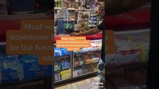 Only in Baltimore Presents: Convenience store drama!! Security window slams man arms twice