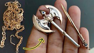 Jewelry to make at home - making axe pendant with hidden blade