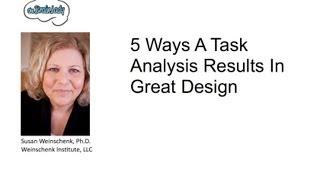 Web Design: Task Analysis for Great Design
