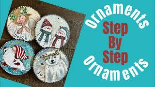 MIXED MEDIA WOODEN ORNAMENTS - Iron Decoupage #decoupagetutorial  #craftfair #christmasornaments