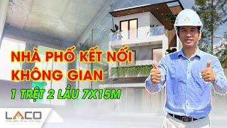 Phần Thô Nhà Phố Kết Nối Không Gian 1 Trệt 2 Lầu 7x15m Tại Quận 2 - Xây Nhà Trọn Gói LACO