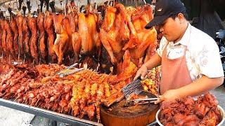 Performance selling BBQ on the street! Pork, duck, chicken & more