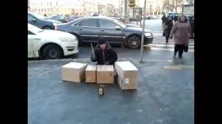 Homeless man in Moscow