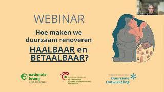 Webinar "Hoe maken we duurzaam renoveren haalbaar en betaalbaar?"