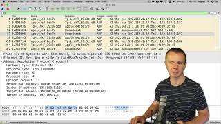 Analyzing ARP Requests and Responses using Wireshark