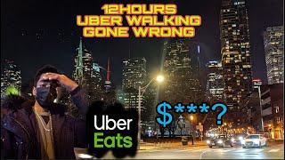 12 hours uber delivery walking challenge, income?  how to use uber and door dash  #ubereats