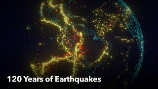 Animated Maps: 120 Years of Earthquakes (4K)