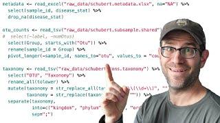 How to clean and join data from mothur with the dplyr R package (CC101)