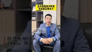 五大类加拿大移民究竟要多少钱