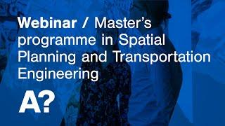 Webinar | Spatial Planning and Transportation Engineering