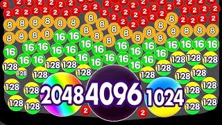 BOUNCE MERGE 2048 - Asmr Gameplay (Level Up Balls . Reach 4K) Math Games Numbers!