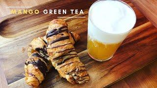 Mango Green Tea with Salted Cheese Foam | ASMR | Mango Green Tea Recipe