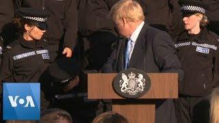 Police Trainee Falls Ill During British PM Boris Johnson Speech