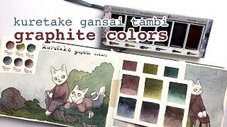 Kuretake Gansai Tambi Graphite Colors - Review and Demo