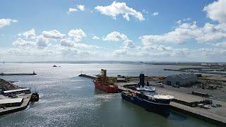 HMS TYNE - WAR SHIP ! - Sailing From Hartlepool Deep Water Berth.